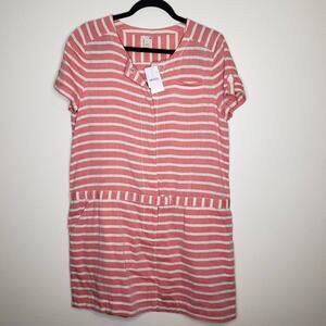 J Crew| Orange and cream striped boat dress